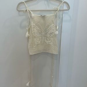My Beachy Side Crochet Butterfly Top in Snow White